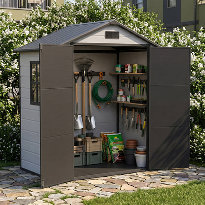 6 x 4 FT Garden Plastic Storage Shed