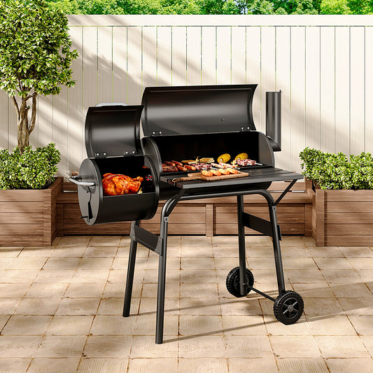 Charcoal BBQ Grill with Offset Smoker