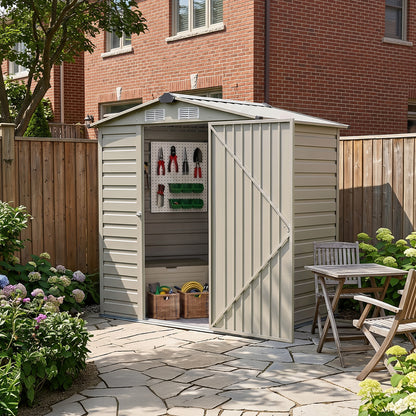 6 x 4 ft Metal Garden Storage Shed with Apex Roof & Padlockable Door