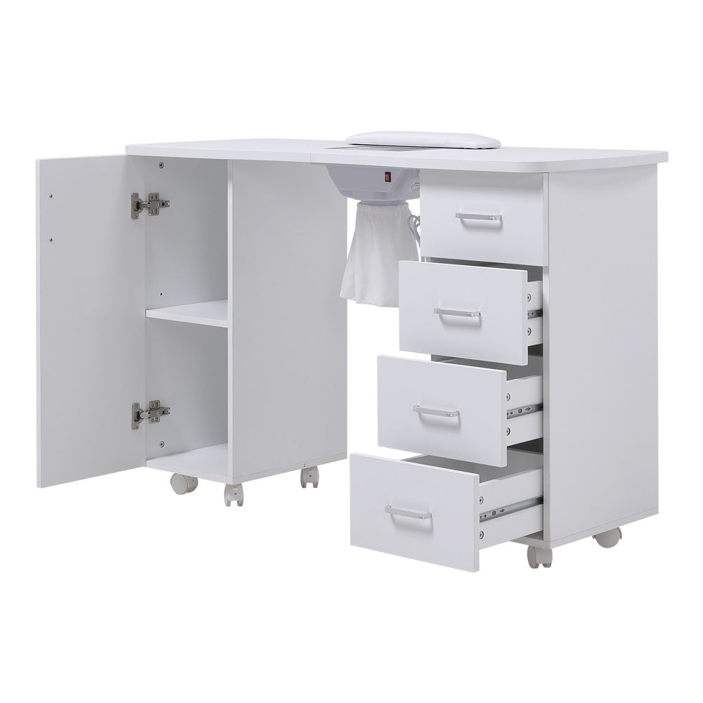 Manicure Table with Dust Collector and Wrist Cushion