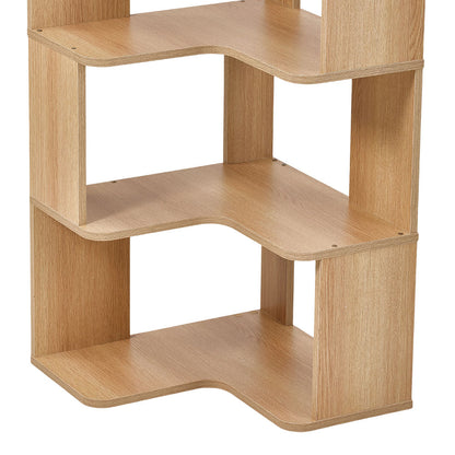 5-Tier Wooden L-shaped Corner Storage Shelf