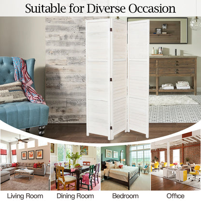Folding Solid Wood Room Divider Privacy Screen for Home