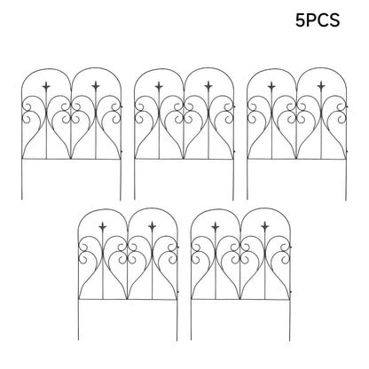 5-Pack Decorative Metal Garden Fence Panels