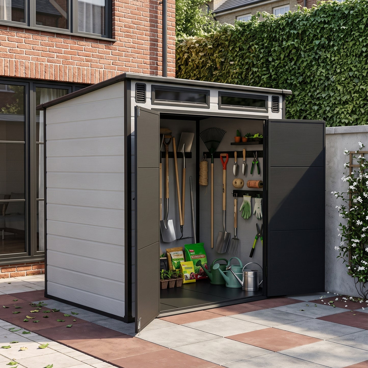 6 x 4FT Outdoor Garden Pent Roof Tool Storage Shed