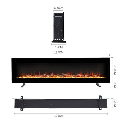 40/50/60 Inch Wall Mount Electric Multicolored Fire Fireplace