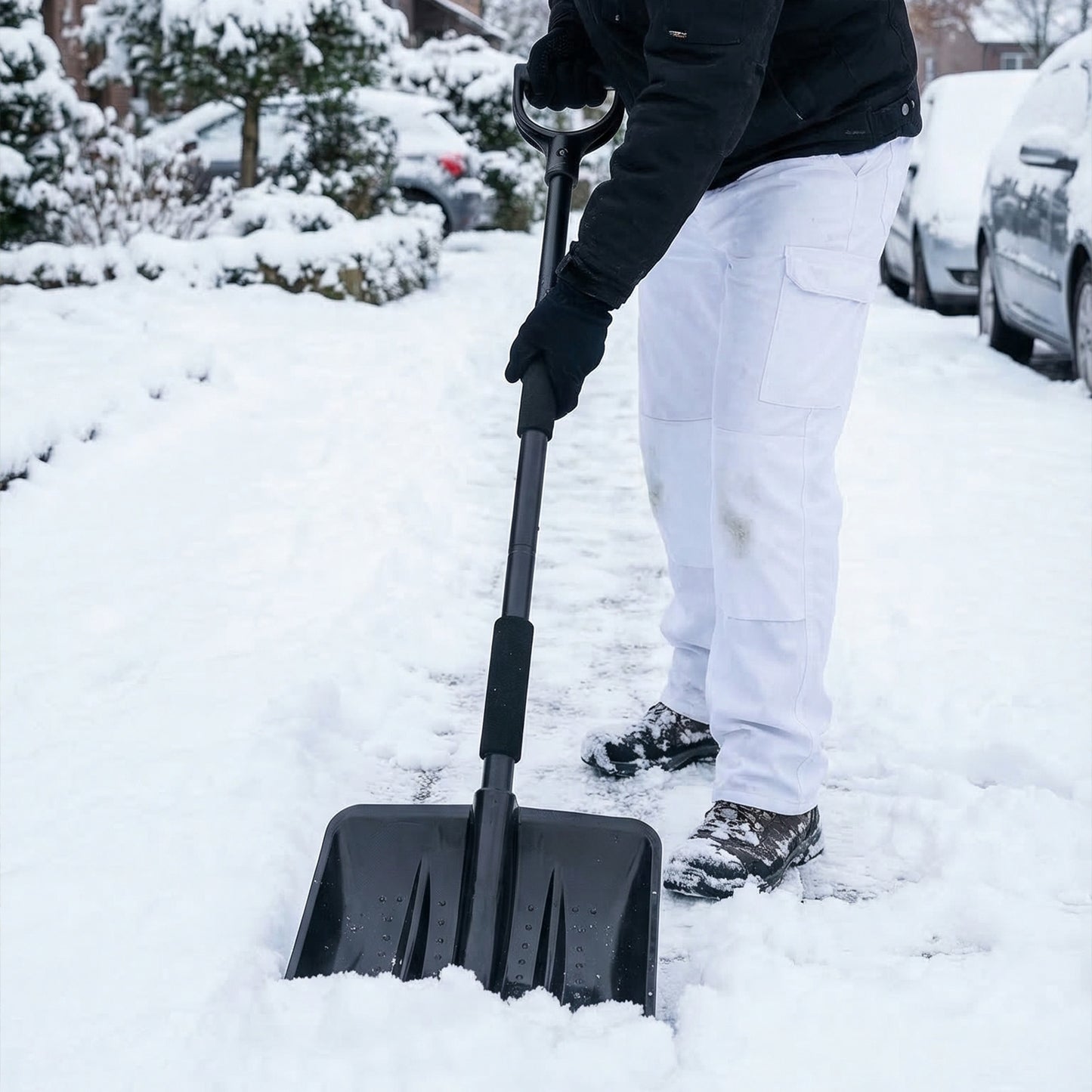 Portable Snow Shovel with D-shape Handle