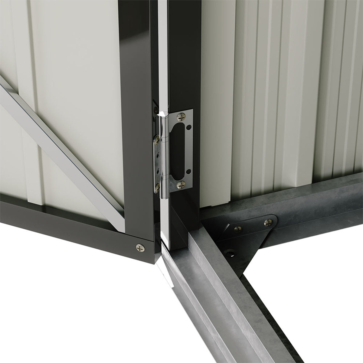 4.6 x 2.9 ft Metal Garden Storage Shed with Pent Roof & Lockable Doors