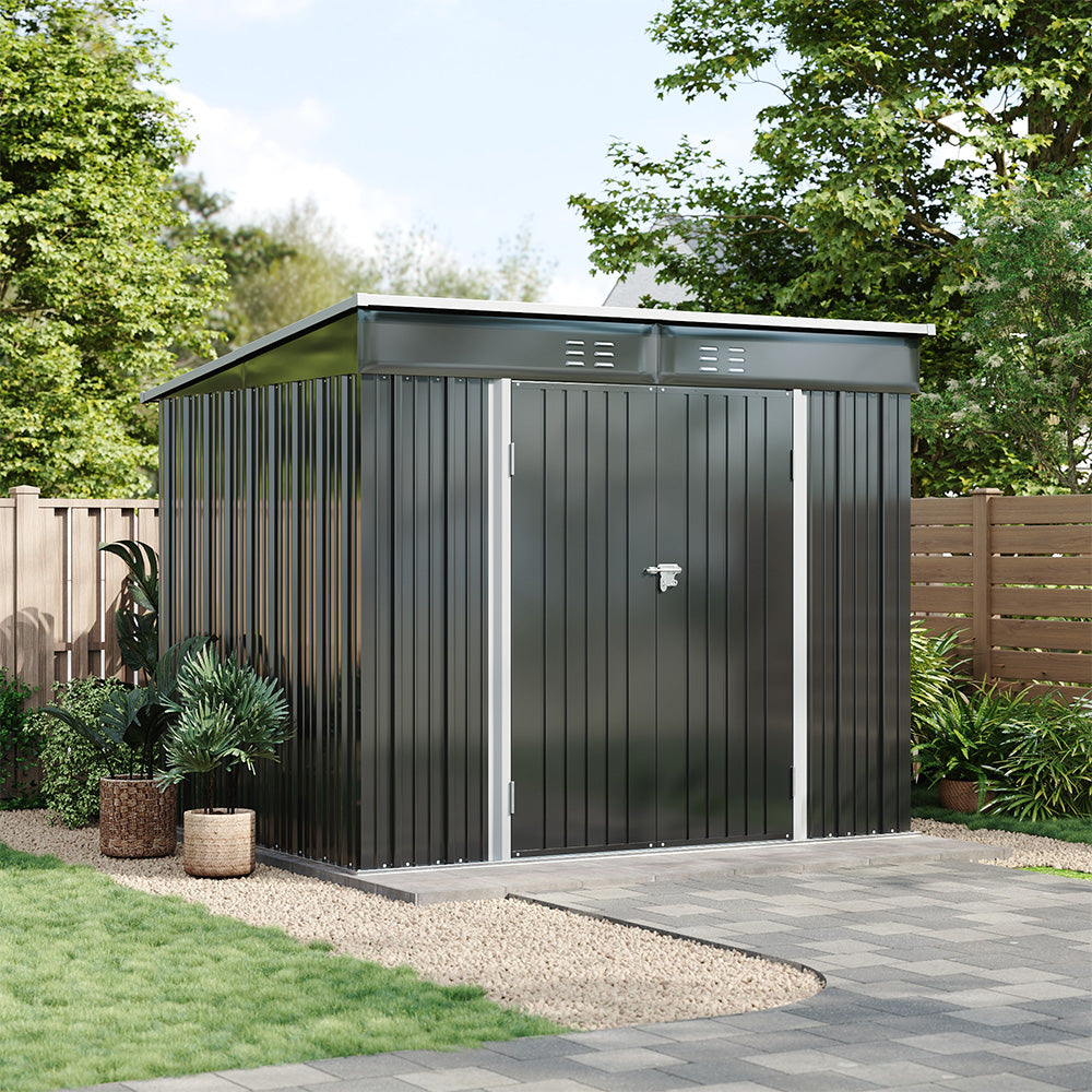 6x8FT Metal Garden Shed with Foundation