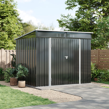 6x8FT Metal Garden Shed with Foundation