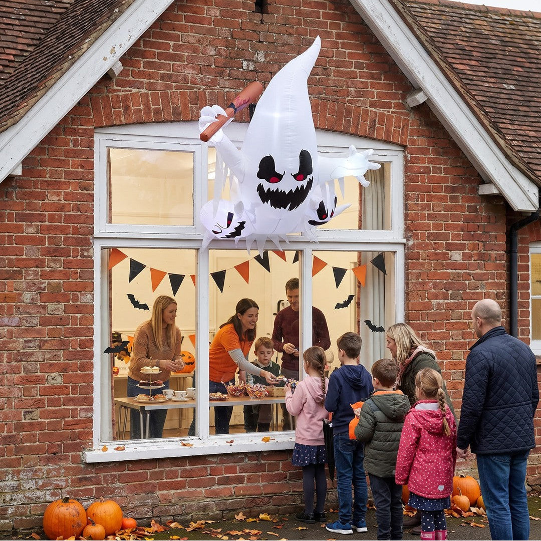 80cm Blow-Up Halloween Ghost Inflatable Decoration with Built-in LED Lights