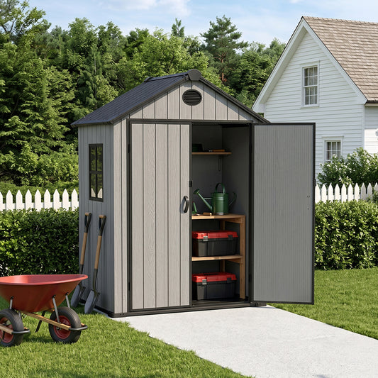 Plastic Garden Storage Shed with Apex Roof