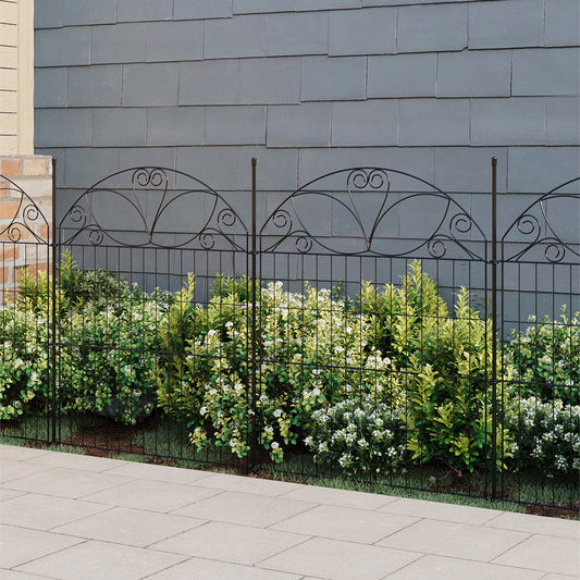 10-Pack Decorative Metal Garden Border Fence Panels