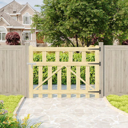 4x3ft Outdoor Wooden Garden Gate Fence Door