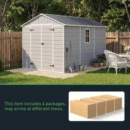 8X12FT Outdoor Aluminum & PP Storage Shed