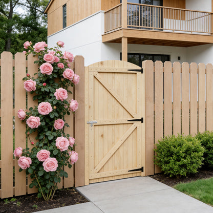 83cm W Arch Top Heavy-Duty Garden Gate with Latch