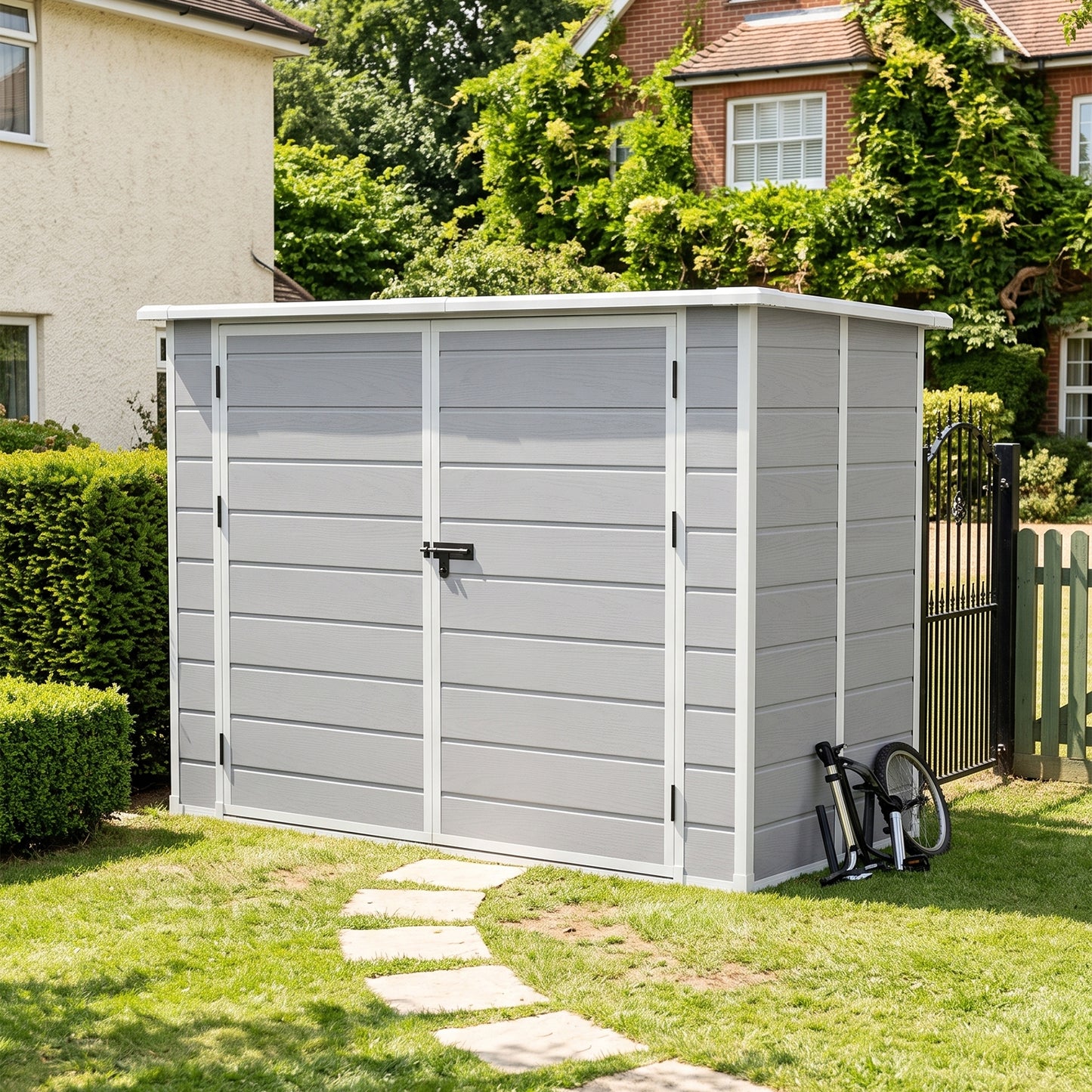 7X4 FT Outdoor Bicycle Storage Shed