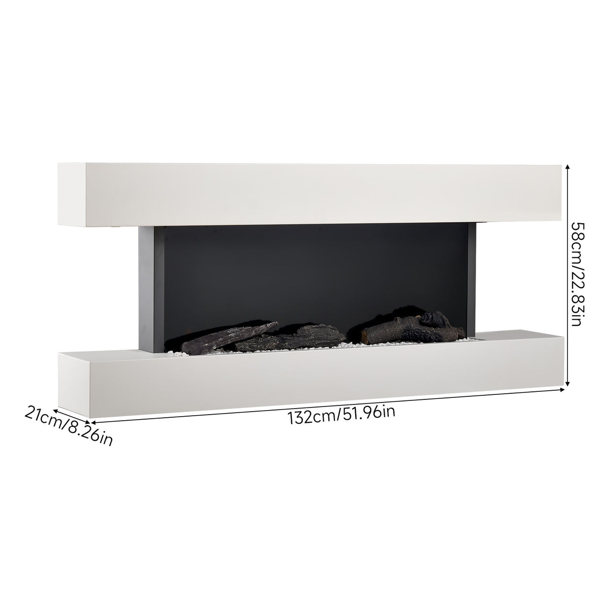 52inch Wall Mounted Electric Fireplace with Remote Control