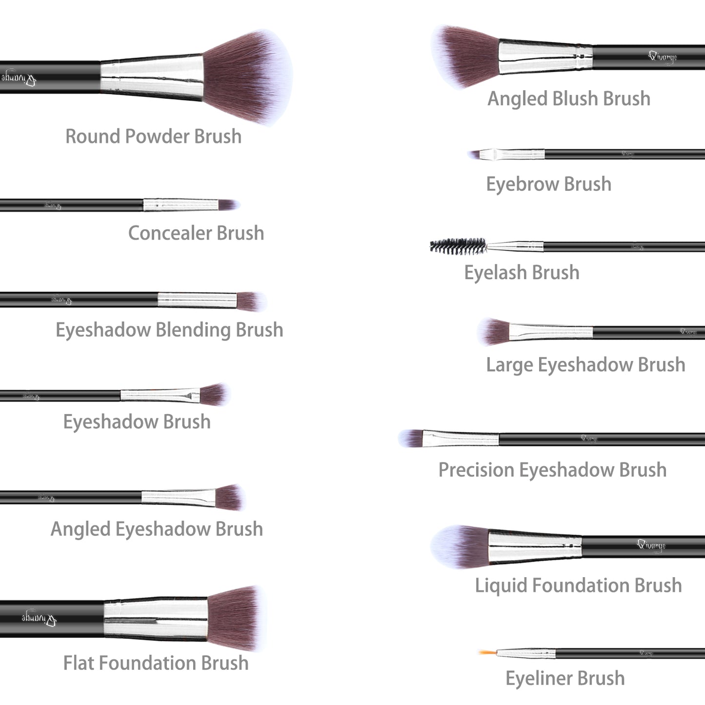 12 Pcs Travel Makeup Brush Set with Makeup Sponge and Brush Cleaner