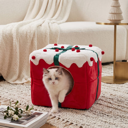 2-in-1 Pet House with Reversible Cushion & Non-Slip Bottom