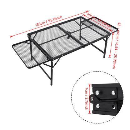 Outdoor Portable Height-Adjustable Folding Camping Table