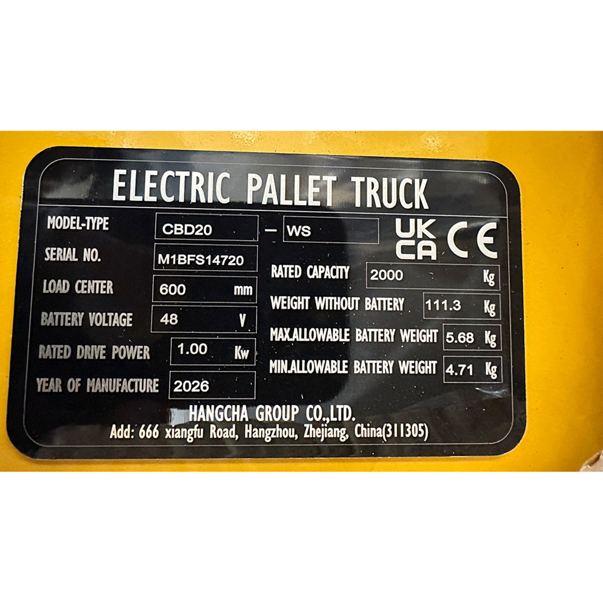 1500kg/2000kg Fully Electric Pallet Truck with Lithium Battery