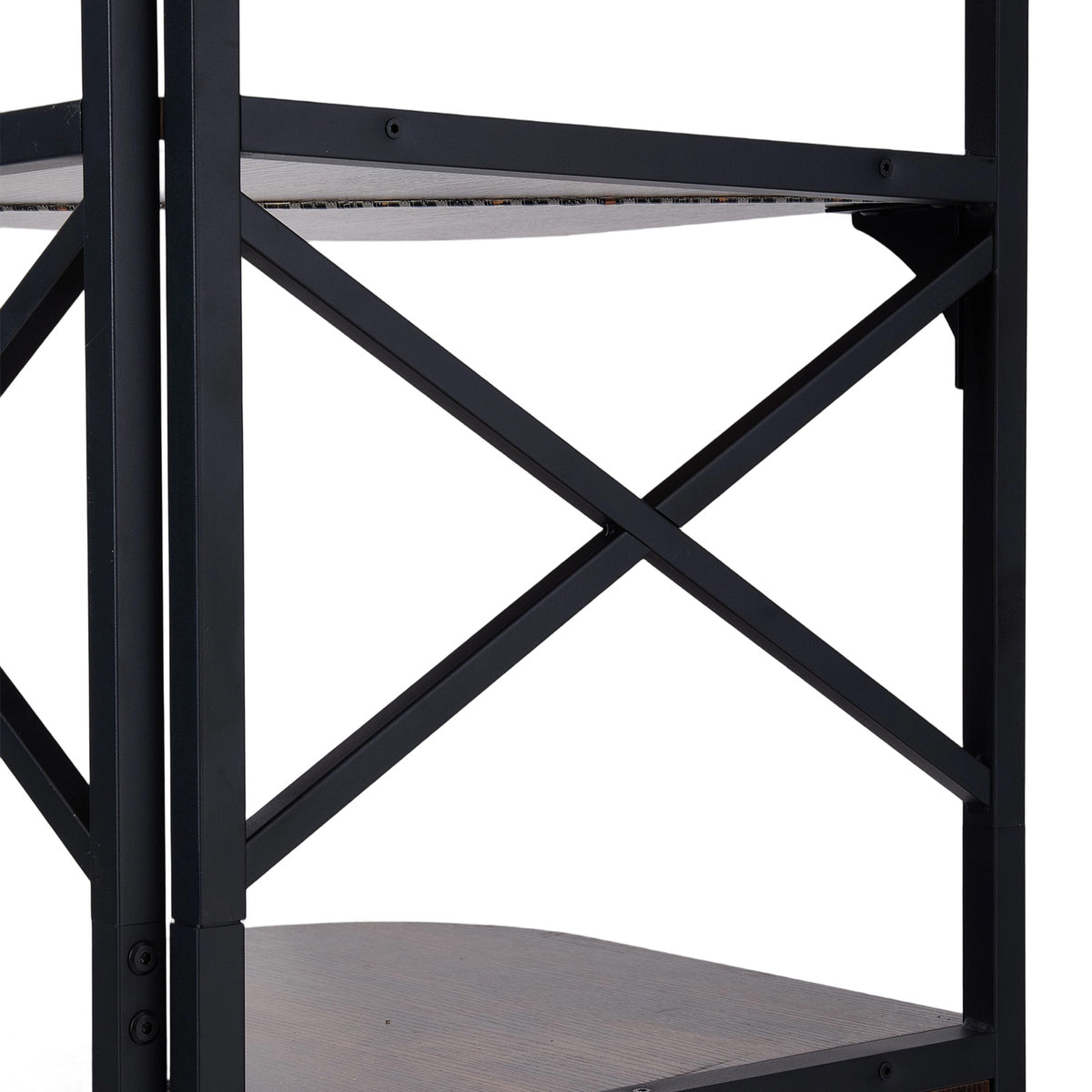 5-Tier Corner Bar Cabinet with Built-in Power Outlet and LED Lights