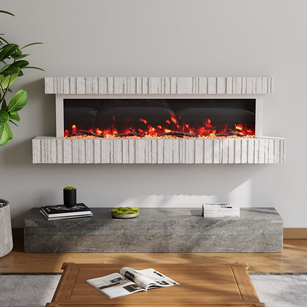 Wall Mounted Electric Fireplace with Remote Control