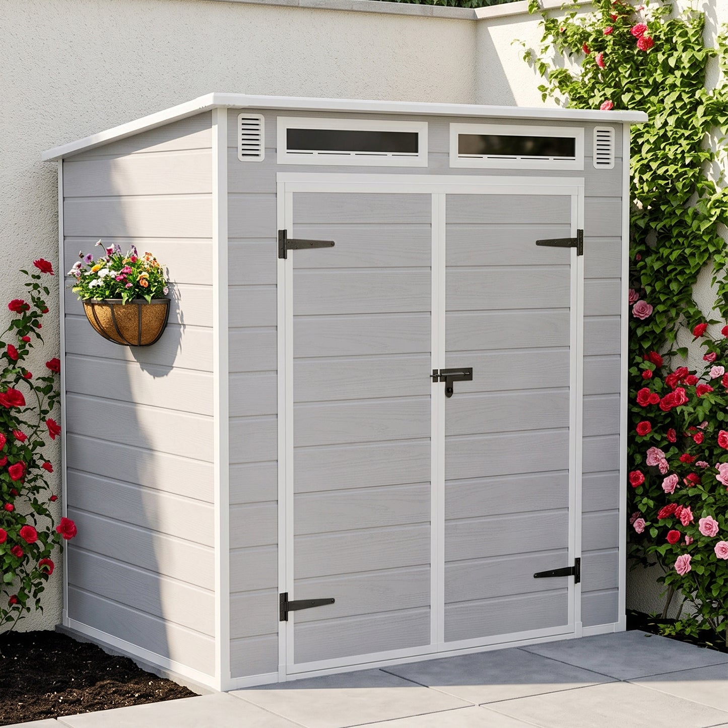 6 x 4FT Outdoor Garden Pent Roof Tool Storage Shed