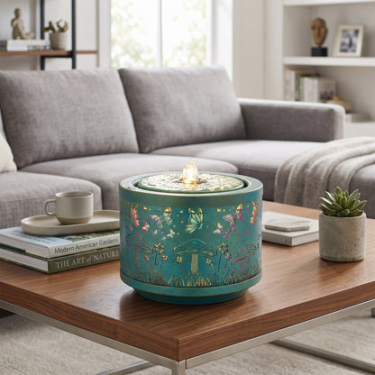 Creative Forest Butterfly Design Metal Tabletop Fountain with Light