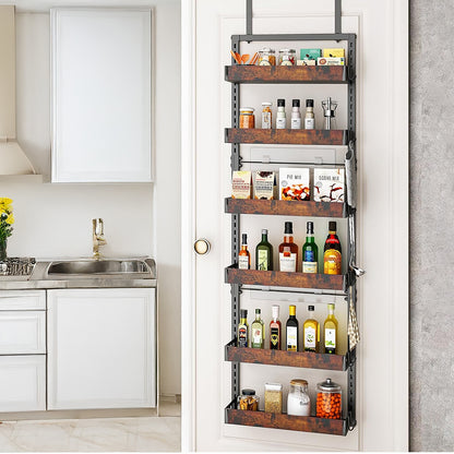 Steel and Wood Over-the-Door Kitchen Pantry Organizer