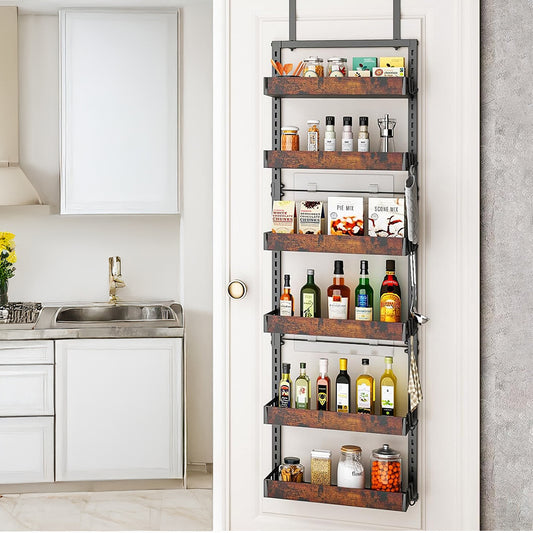 Steel and Wood Over-the-Door Kitchen Pantry Organizer