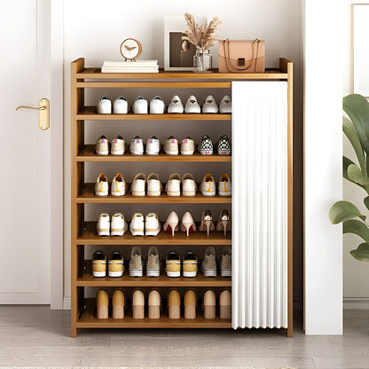 7-Tier Freestanding Shoe Rack with Dust Cover & Boot Compartment