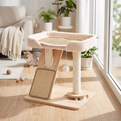 Cat Tree with Scratching Posts and Toy