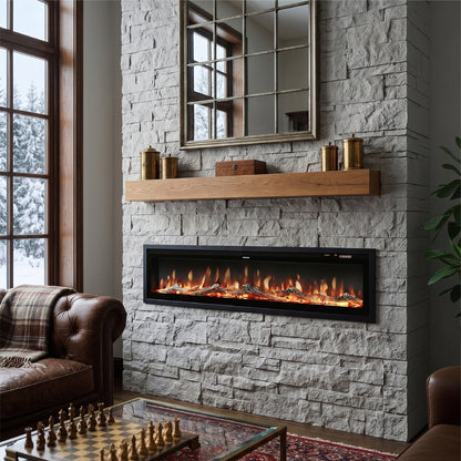 40/50/60 Inch Wall Mounted Electric LED Fireplace Fire Heater