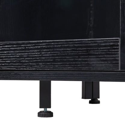 Industrial Tall Corner Bar Cabinet with Power Socket & LED Lighting