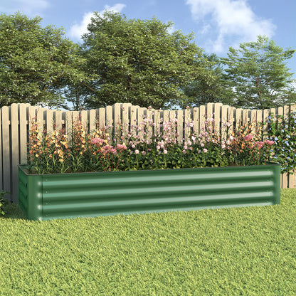 Green Galvanized Steel Raised Garden Bed