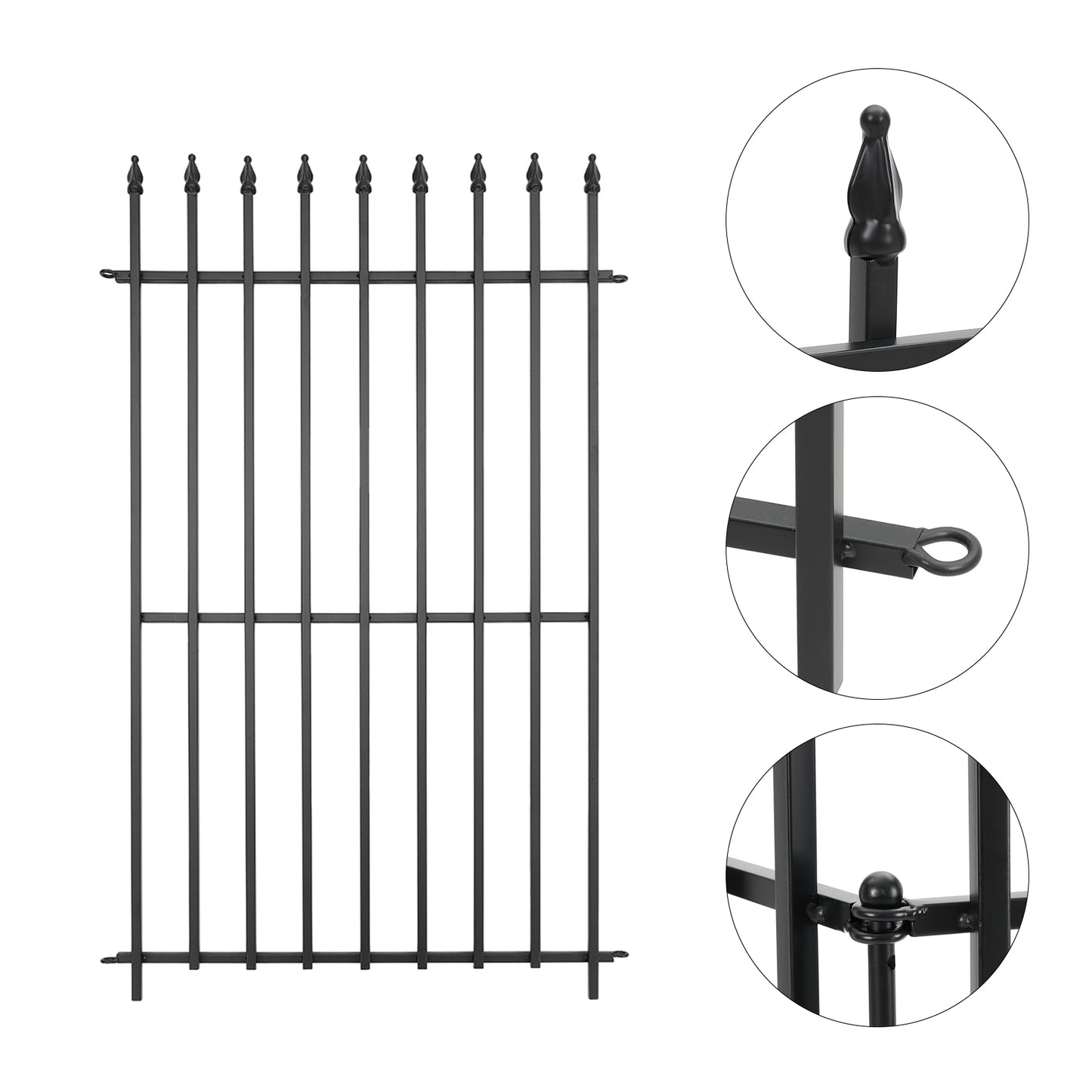 5-Pack Decorative Metal Garden Fence Panels