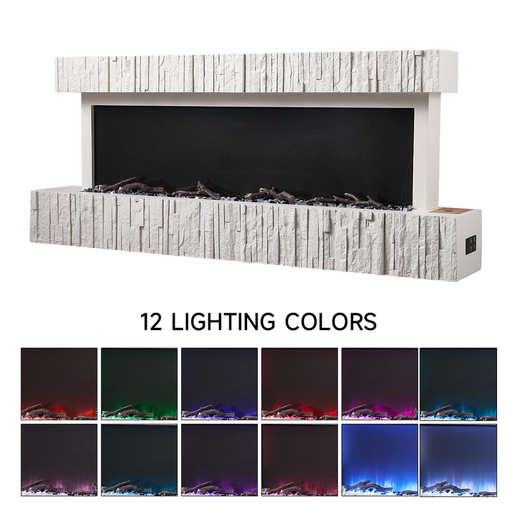 Wall Mounted Electric Fireplace with Remote Control