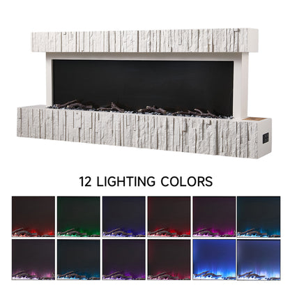 Wall Mounted Electric Fireplace with Remote Control