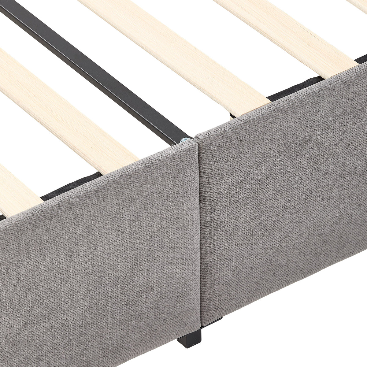 Double Upholstered Bed Frame with 2 Drawers
