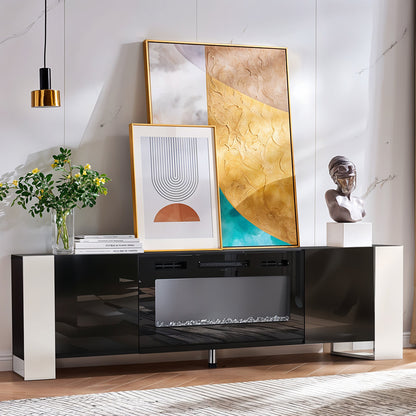 Recessed Electric Fireplace TV Stand with Remote Control