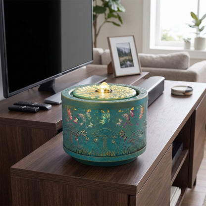 Creative Forest Butterfly Design Metal Tabletop Fountain with Light