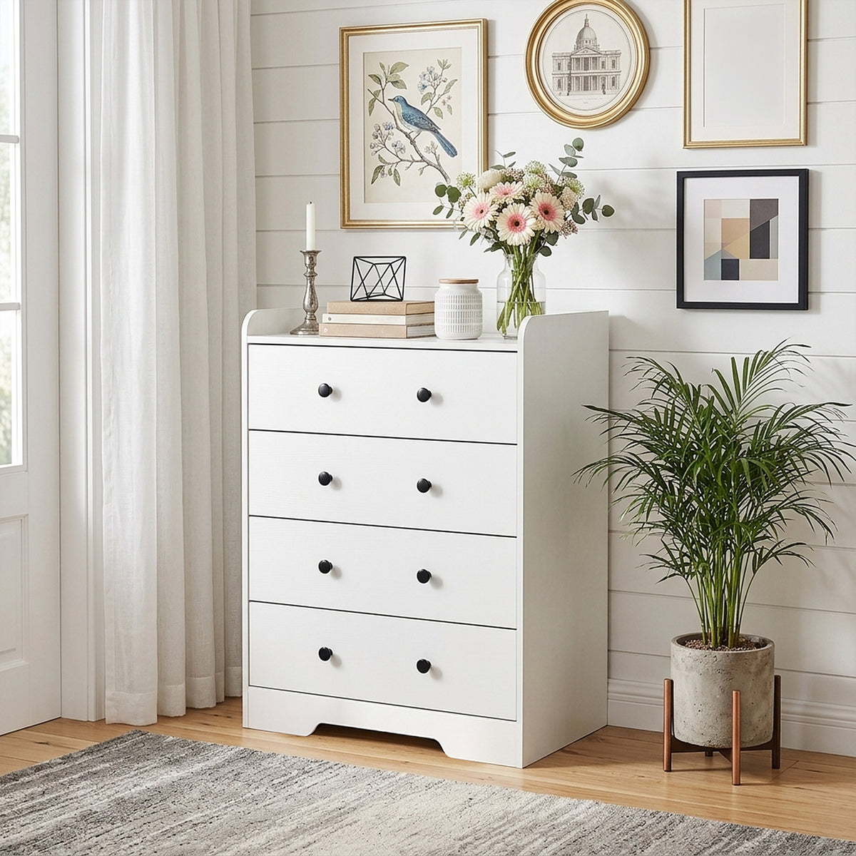 4-Drawer Particle Board Storage Cabinet Chest of Drawers