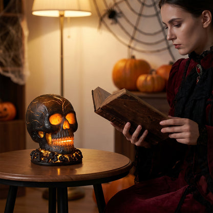 Battery-Operated Halloween Lava Skull Flame Light