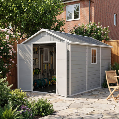 8X12FT Outdoor Aluminum & PP Storage Shed