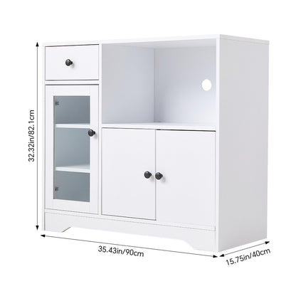 Wooden Sideboard Storage Cabinet with 3 Doors and 1 Drawer