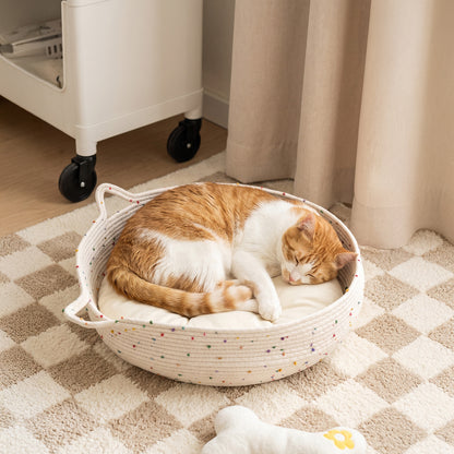 Cotton Rope Pet Bed with Cushion
