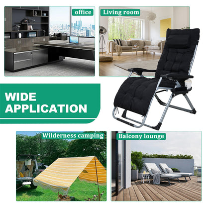 Zero Gravity Foldable Lounge Chair with Headrest & Cup Holder