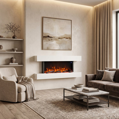 Wall-Mounted Electric Fireplace with Remote Control