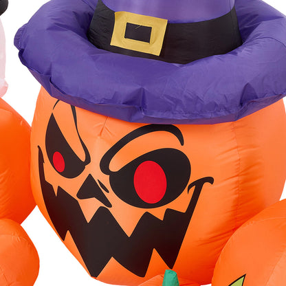 8ft Halloween Inflatable Pumpkin Outdoor Decorations with Ghost